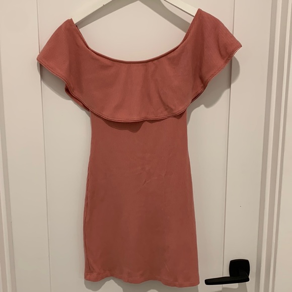 REFORMATION Off-The-Shoulder Mini Dress in Pink - Picture 2 of 6